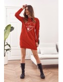 Sports tunic with hood, red 1023 - Online store - Boutique